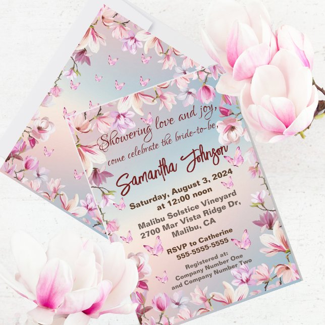 Invitation Romance florissante - Fête des mariées (Créateur téléchargé)