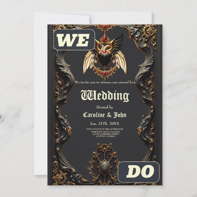 Invitation Romance gothique, Dans l'ombre de l'amour. (Devant)