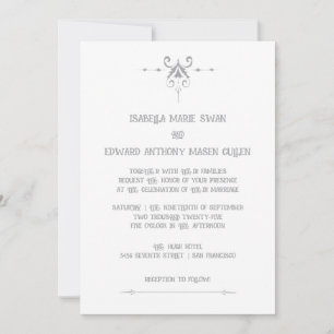 Invitation Romance Lovely Bella et Edward Mariage