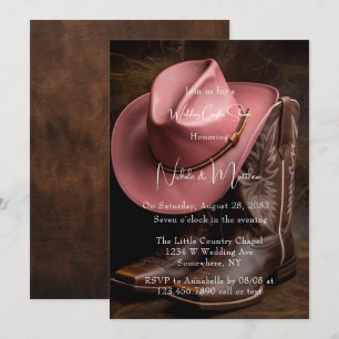 Invitation Romance rustique : Bottes & Casquette Mariage Coup