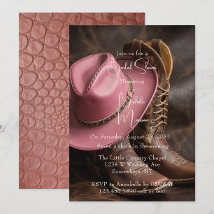 Invitation Romance rustique : Bottes et Fête des mariées Casq