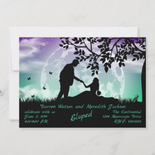 Invitation Romance sous la lune verte et violette : fugue amo