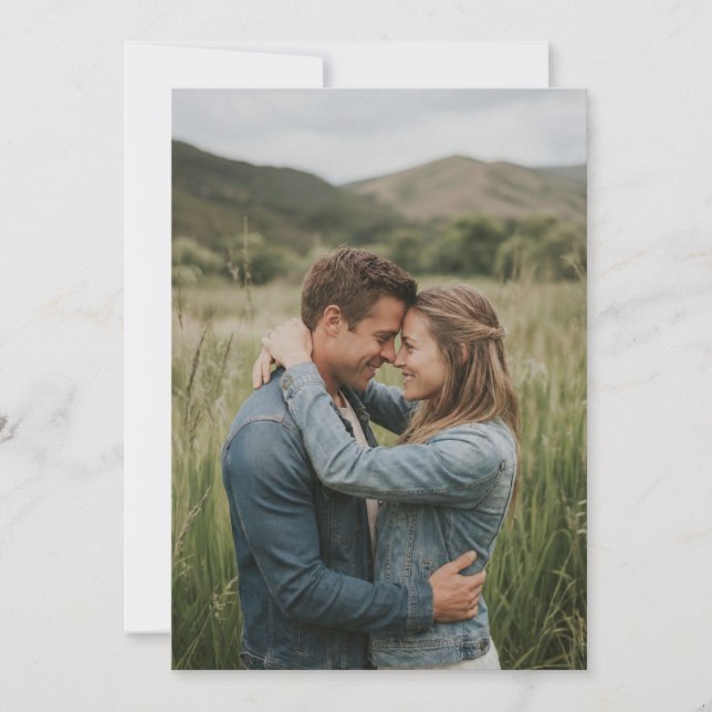 Invitation Romantic Blue Denim Photo (Devant)