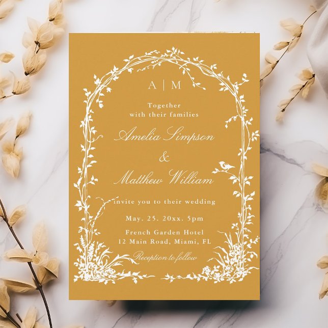 Invitation Romantic Botanical Arch Garden Amber Fall Wedding (Créateur téléchargé)
