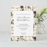 Romantic Creme brique Mur Rouge Roses Mariage