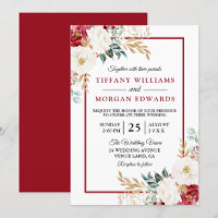 Romantic Festin Rouge Blanc Vert Floral Mariage