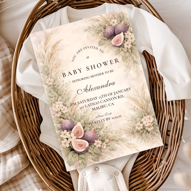 Invitation Romantic Fig Orchard Baby Shower (Créateur téléchargé)