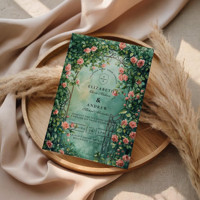 Invitation Romantic Vintage Rose Gate (Créateur téléchargé)