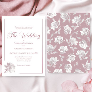 Invitation Romantic White Blush Pink Floral Wedding