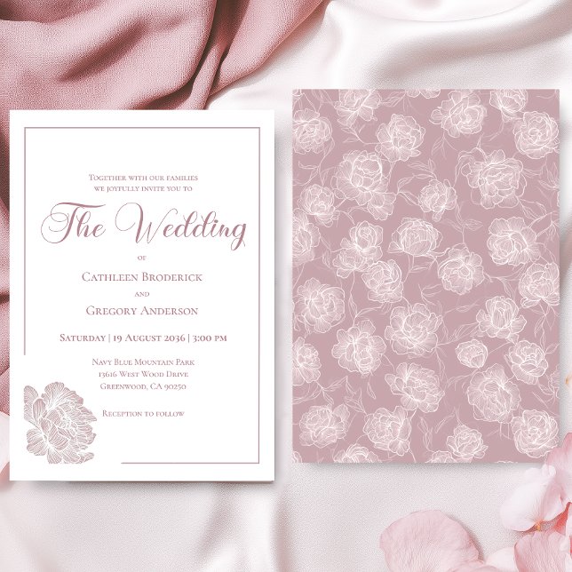 Invitation Romantic White Blush Pink Floral Wedding (Créateur téléchargé)