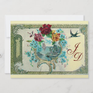 Invitation ROMANTİCA 3 MONOGRAM or papier métallique 2