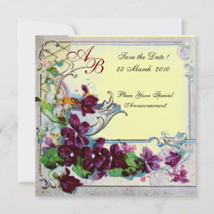 Invitation ROMANTICA 4 MONOGRAMME, Jaune