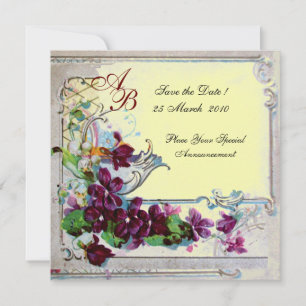 Invitation ROMANTICA 4 MONOGRAMME ,Jaune