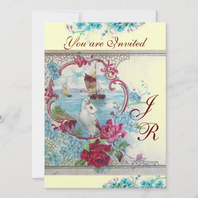 Invitation ROMANTİCA  MONOGRAM Blanc Champagne métallisé papi (Devant)