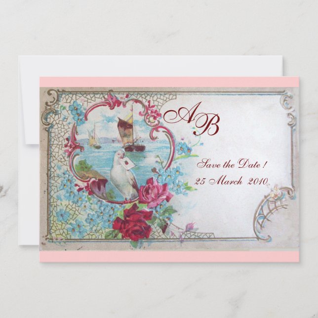 INVITATION ROMANTICA  MONOGRAMME (Devant)