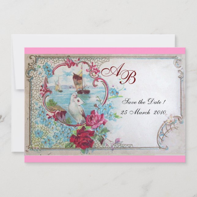 INVITATION ROMANTICA  MONOGRAMME (Devant)