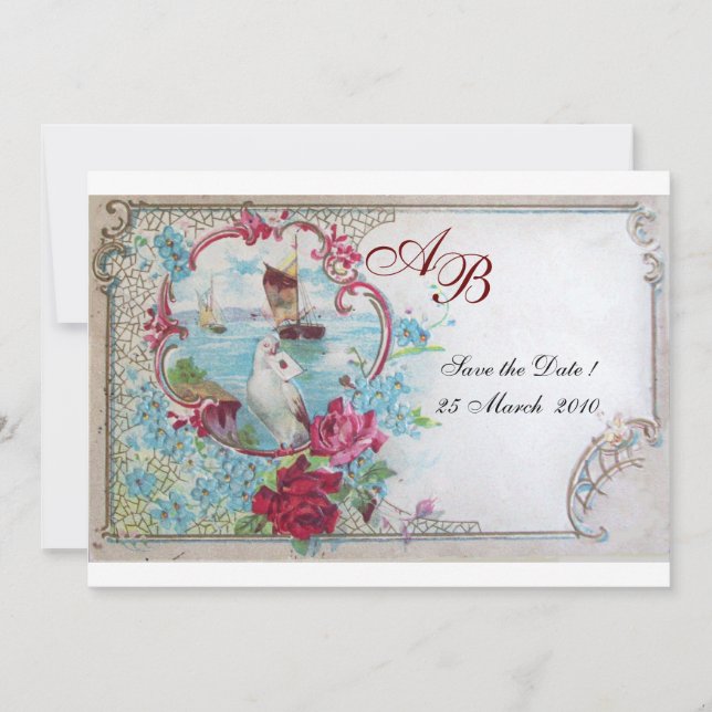 INVITATION ROMANTICA  MONOGRAMME (Devant)