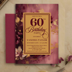 Invitation romantique 60ème anniversaire Bourgogne