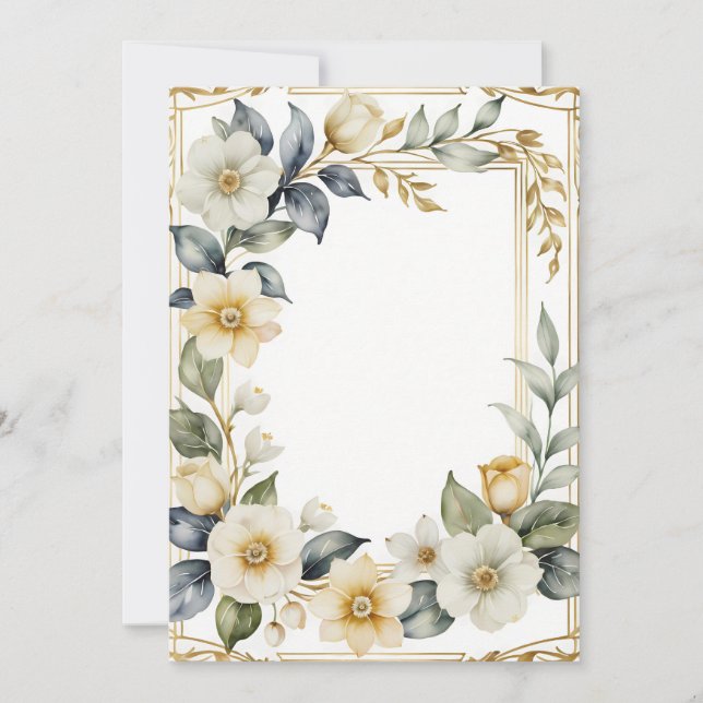 Invitation romantique à fleurs mariages (Devant)