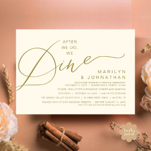 Invitation Romantique Après Nous, Nous Dînons, Dîner Mariage