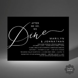 Invitation Romantique Après Nous, Nous Dînons, Dîner Mariage