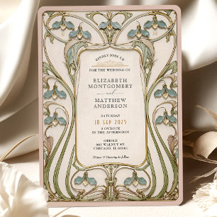 Invitation Romantique Art Nouveau Lily Mariage