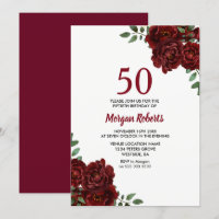 Romantique Bourgogne Rouge Rose 50e anniversaire I