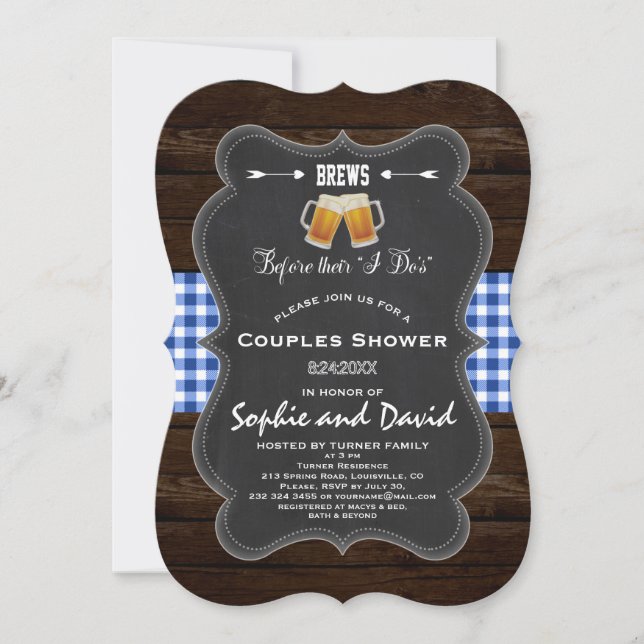 Invitation Romantique BREWS avant leur Fiançailles "je fais" (Devant)