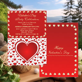 Invitation Romantique Coeurs de pluie rouge Saint Valentin