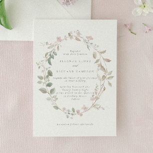 Invitation Romantique Delictic Blush Floral Wreath Mariage