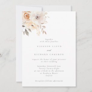 Invitation Romantique Delictic Blush Floral Wreath Mariage