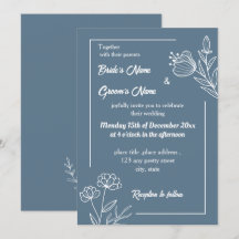Romantique élégant bleu foncé mariage