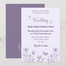 Romantique élégant mariage floral mauve