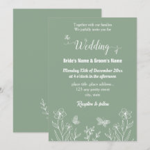 Romantique élégant mariage floral vert sauge