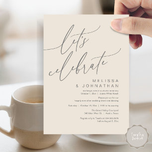 Invitation Romantique Fêtons la fête de l'Elopement Mariage