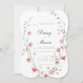 Invitation Romantique Flore douce mariage rose