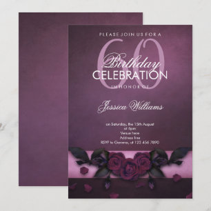 Invitation Romantique Gothique Roses & Pétales Anniversaire