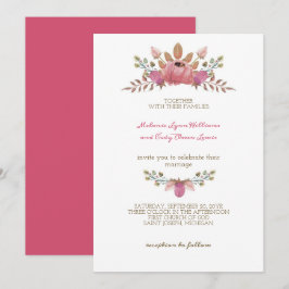 Invitation Romantique Indien Fleurs rouges Mariage de la Cour