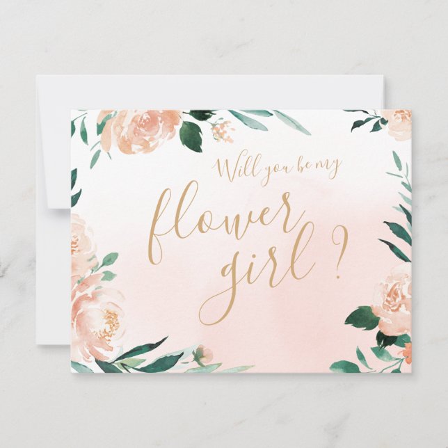 Invitation Romantique jardin floral Serez-vous ma fille de fl (Devant)
