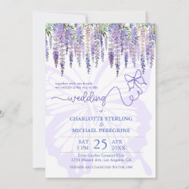 Invitation Romantique Lilac Wisteria Fairytale Jardin Mariage