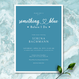 Invitation Romantique moderne quelque chose de bleu avant de