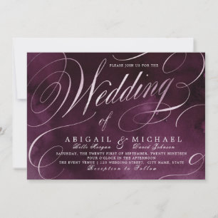 Invitation Romantique Moody prum calligraphie vintage mariage