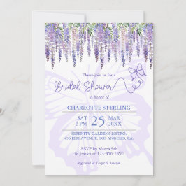 Invitation Romantique Papillon & Wisteria Fête des mariées de