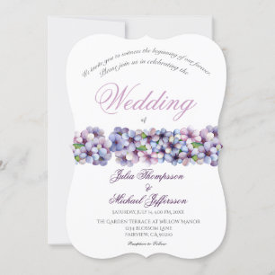 Invitation Romantique Poétique Lilac Aquarelle Mariage Floral