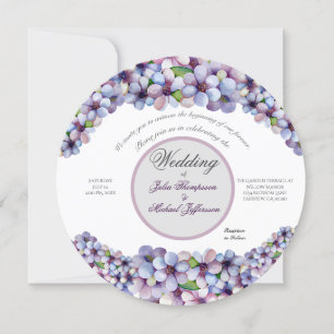 Invitation Romantique Poétique Lilac Aquarelle Mariage Floral