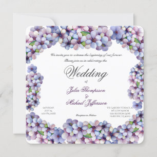 Invitation Romantique Poétique Lilac Aquarelle Mariage Floral