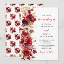Romantique Roses Rouges Mariage Floral