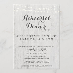 Invitation Romantique rustique de l'invitation   de dîner de
