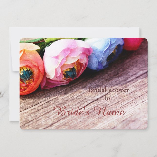 Invitation Romantique rustique pays ranunculus wreath (Devant)