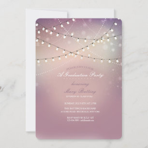 Invitation Romantique Strung Lumières Graduation Party Invita